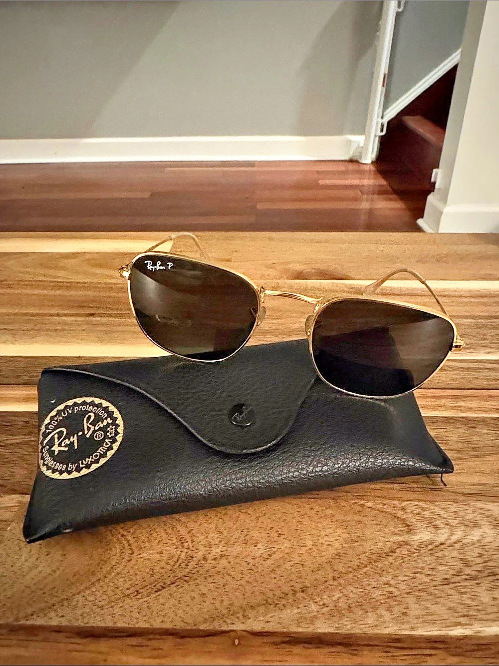 Ray-Ban Hexagonal Sunglasses Gold & Black